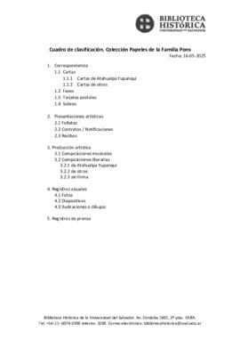 Cuadro de clasificación